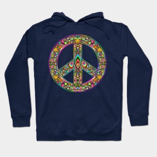 colorful decorated peace symbol Hoodie